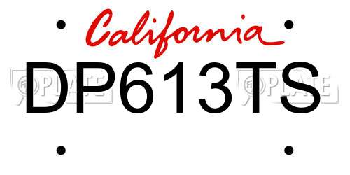 DP613TS California License Plate