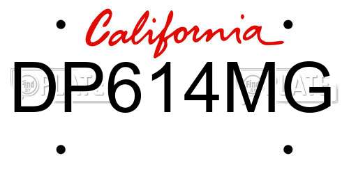 DP614MG California License Plate