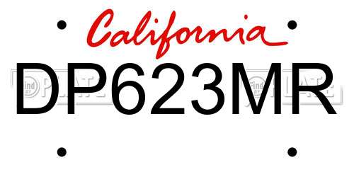 DP623MR California License Plate