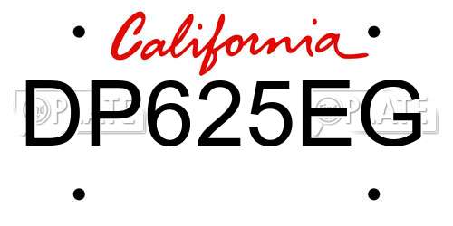 DP625EG California License Plate