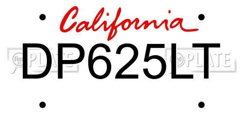 DP625LT California License Plate