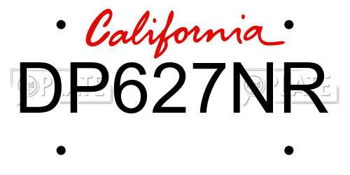 DP627NR California License Plate