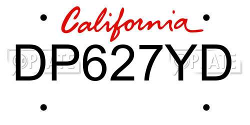DP627YD California License Plate
