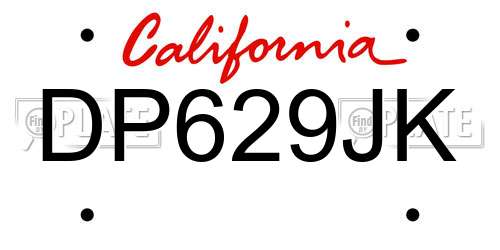 DP629JK California License Plate
