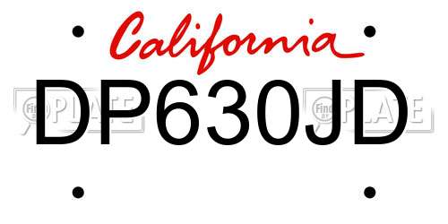 DP630JD California License Plate
