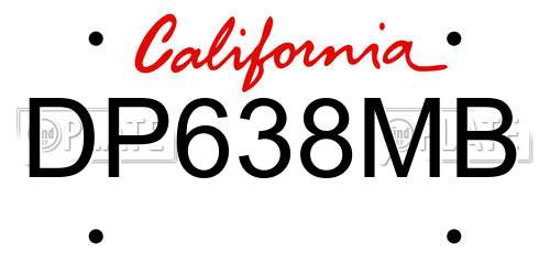 DP638MB California License Plate