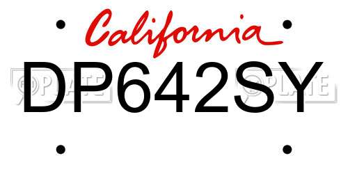 DP642SY California License Plate