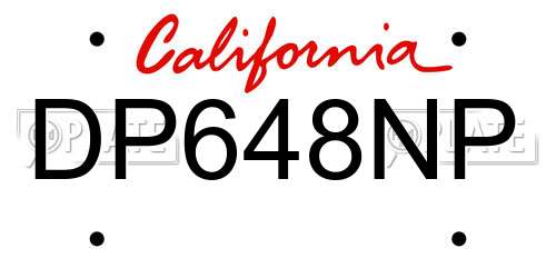 DP648NP California License Plate