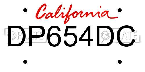 DP654DC California License Plate
