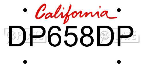 DP658DP California License Plate