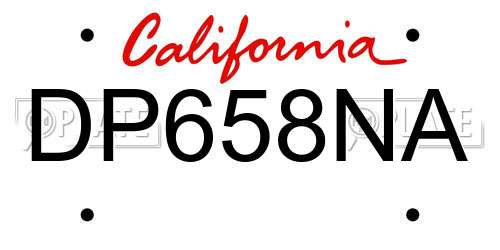 DP658NA California License Plate
