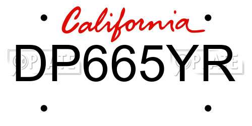 DP665YR California License Plate