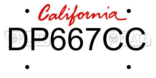 DP667CC California License Plate