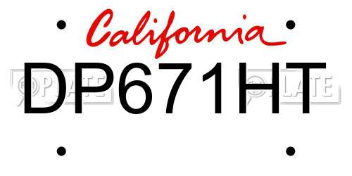 DP671HT California License Plate