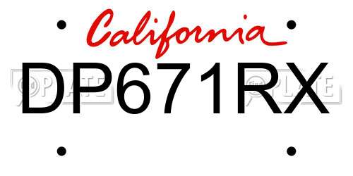 DP671RX California License Plate