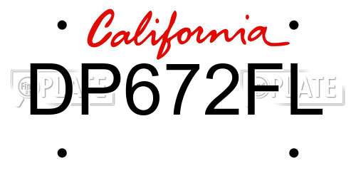 DP672FL California License Plate