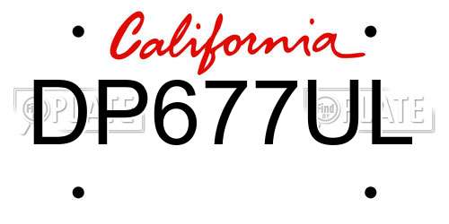 DP677UL California License Plate