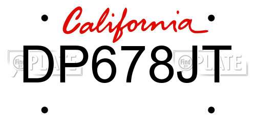 DP678JT California License Plate
