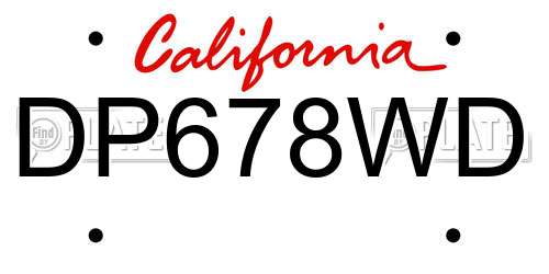 DP678WD California License Plate