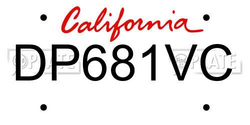 DP681VC California License Plate