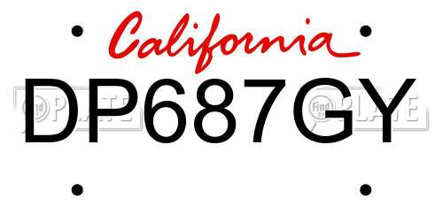 DP687GY California License Plate