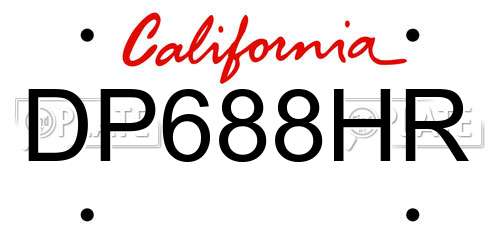 DP688HR California License Plate