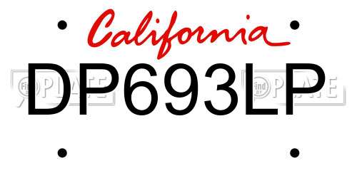 DP693LP California License Plate