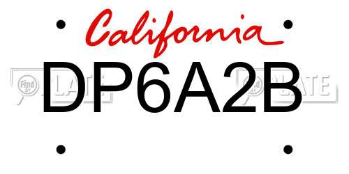DP6A2B California License Plate
