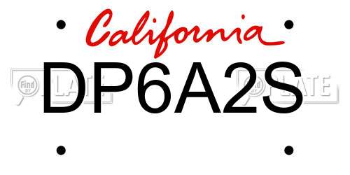 DP6A2S California License Plate
