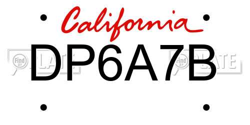 DP6A7B California License Plate