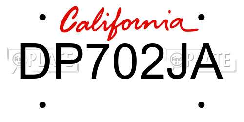 DP702JA California License Plate
