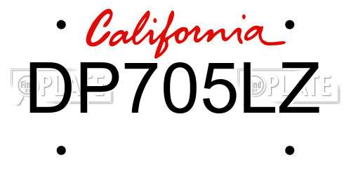 DP705LZ California License Plate