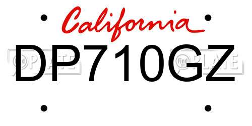 DP710GZ California License Plate