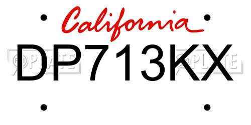 DP713KX California License Plate