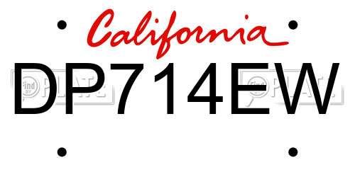 DP714EW California License Plate