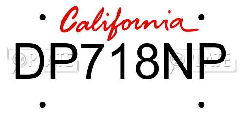 DP718NP California License Plate