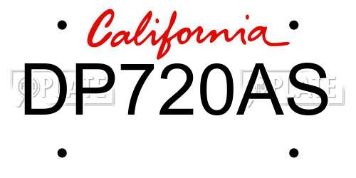 DP720AS California License Plate