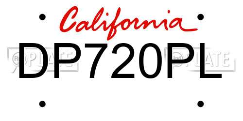 DP720PL California License Plate