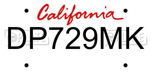 DP729MK California License Plate