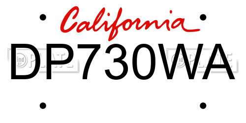 DP730WA California License Plate