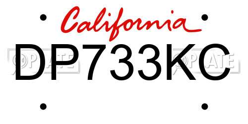 DP733KC California License Plate