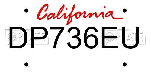 DP736EU California License Plate