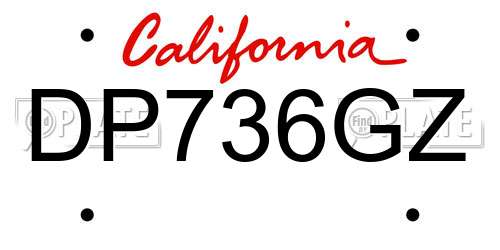 DP736GZ California License Plate