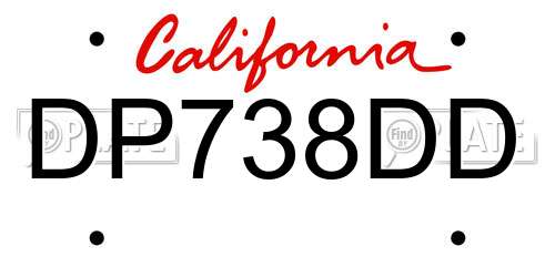 DP738DD California License Plate