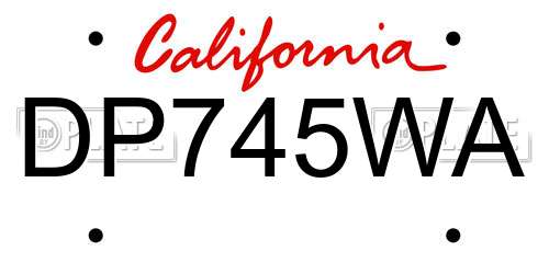 DP745WA California License Plate