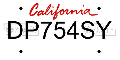 DP754SY California License Plate