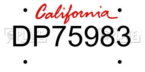 DP75983 California License Plate