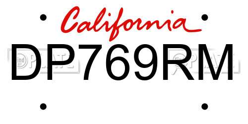 DP769RM California License Plate