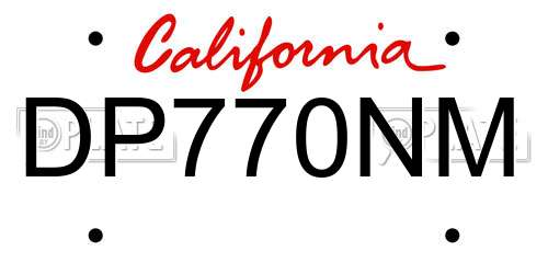 DP770NM California License Plate