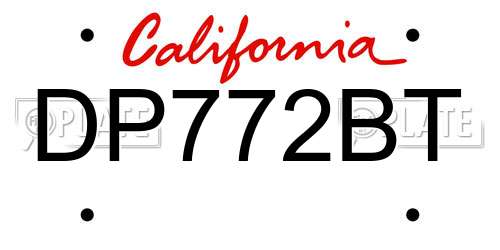 DP772BT California License Plate